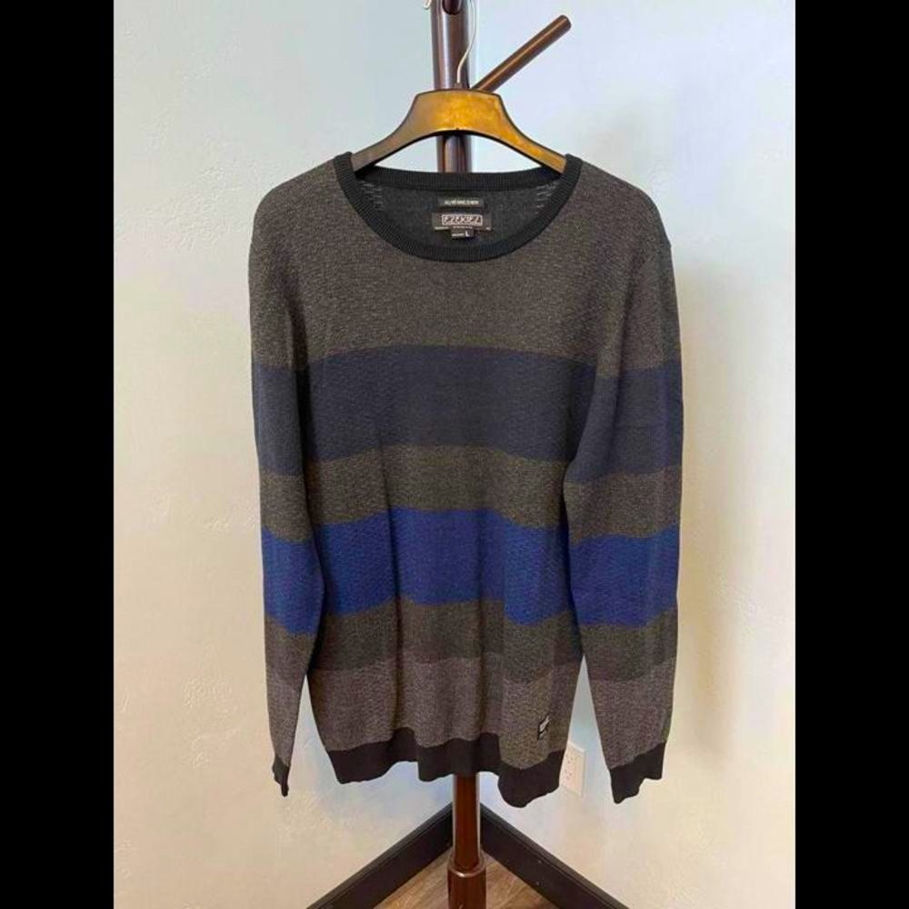 Ezekiel MENS SWEATER  SIZE LARGE STRIPED PULLOVER